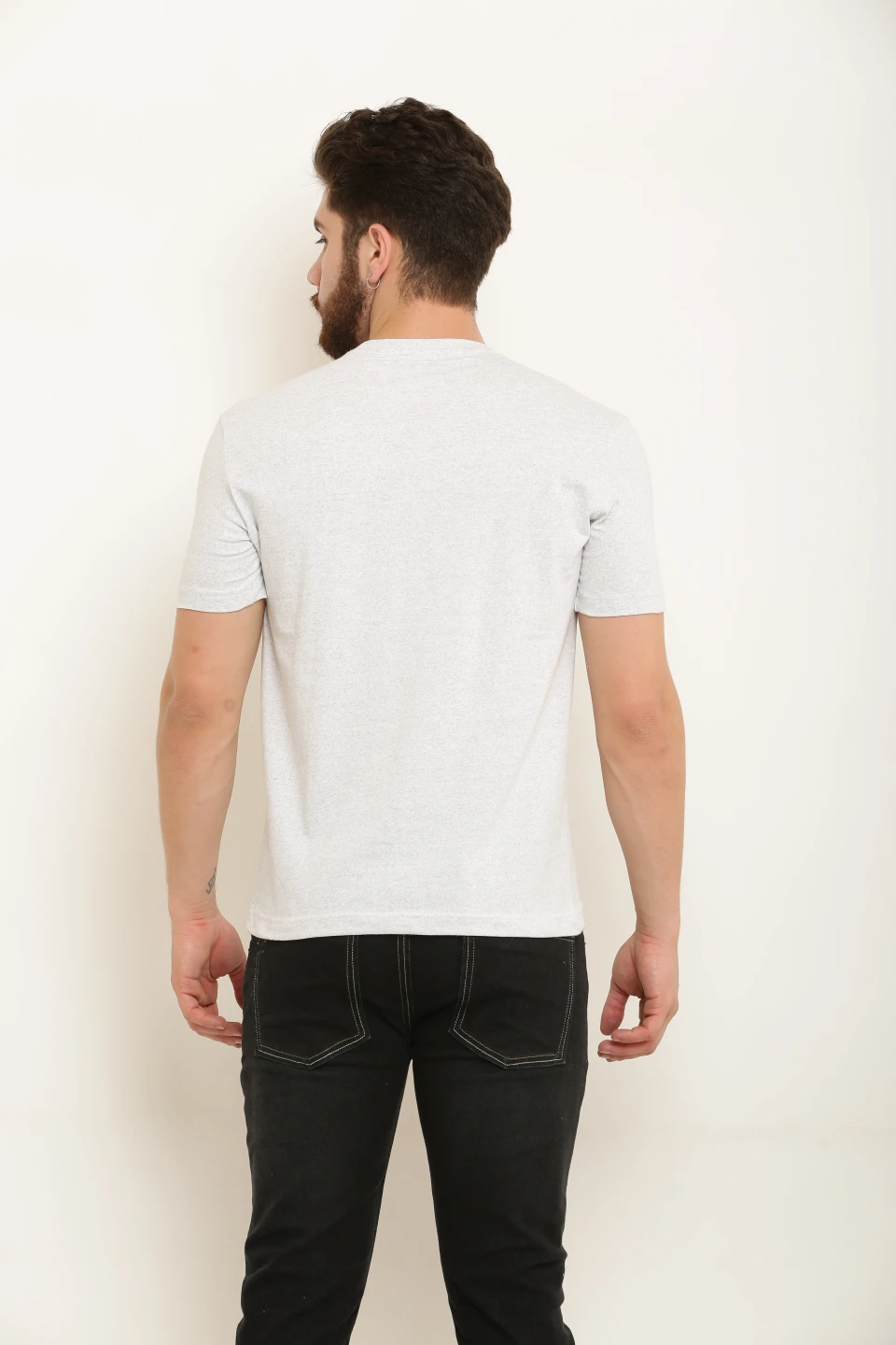 ZOSIC Men Graphic Print Round Neck Pure Cotton White T-Shirt