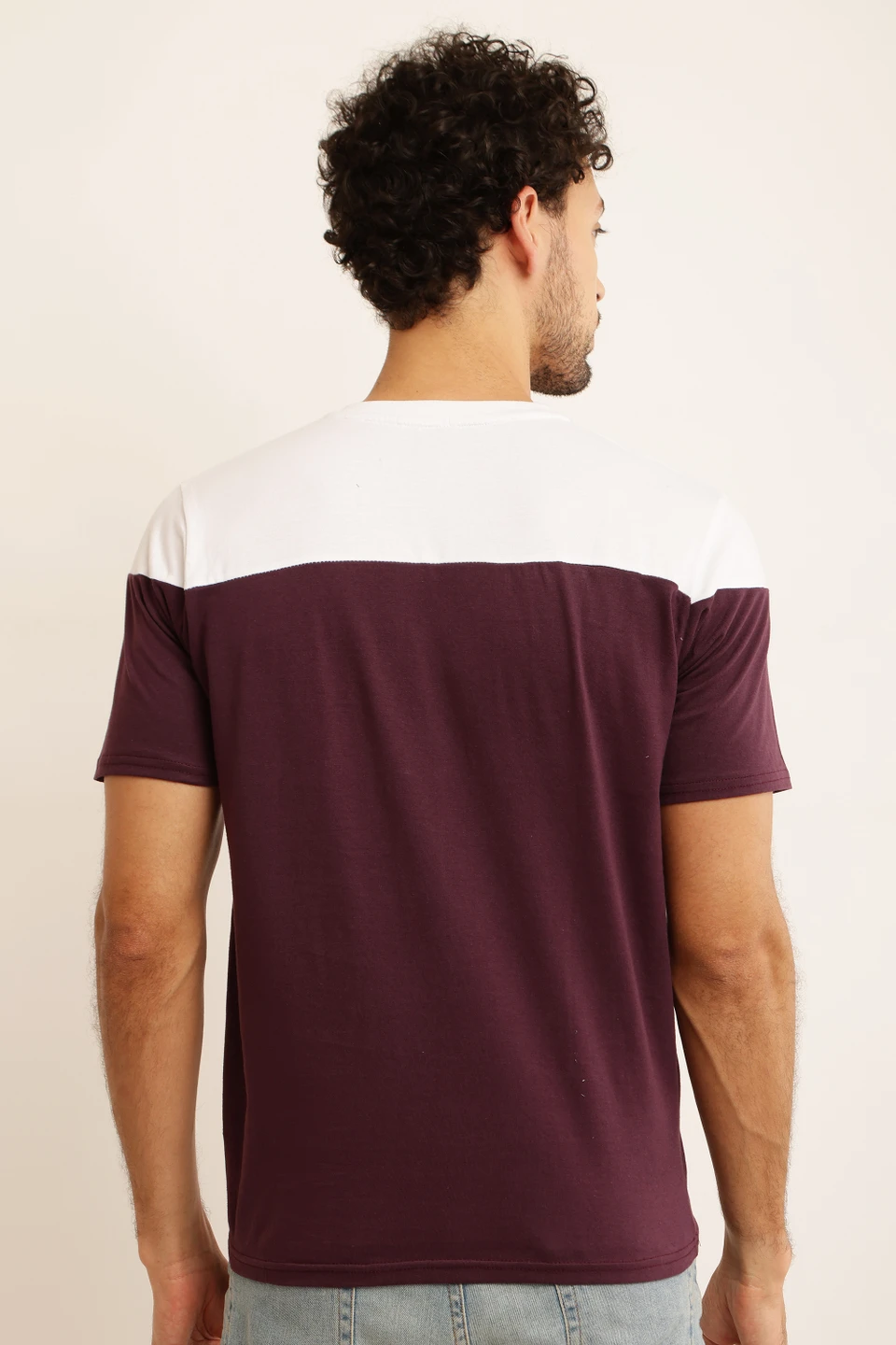 ZOSIC Men Solid Round Neck Cotton Blend Maroon T-Shirt