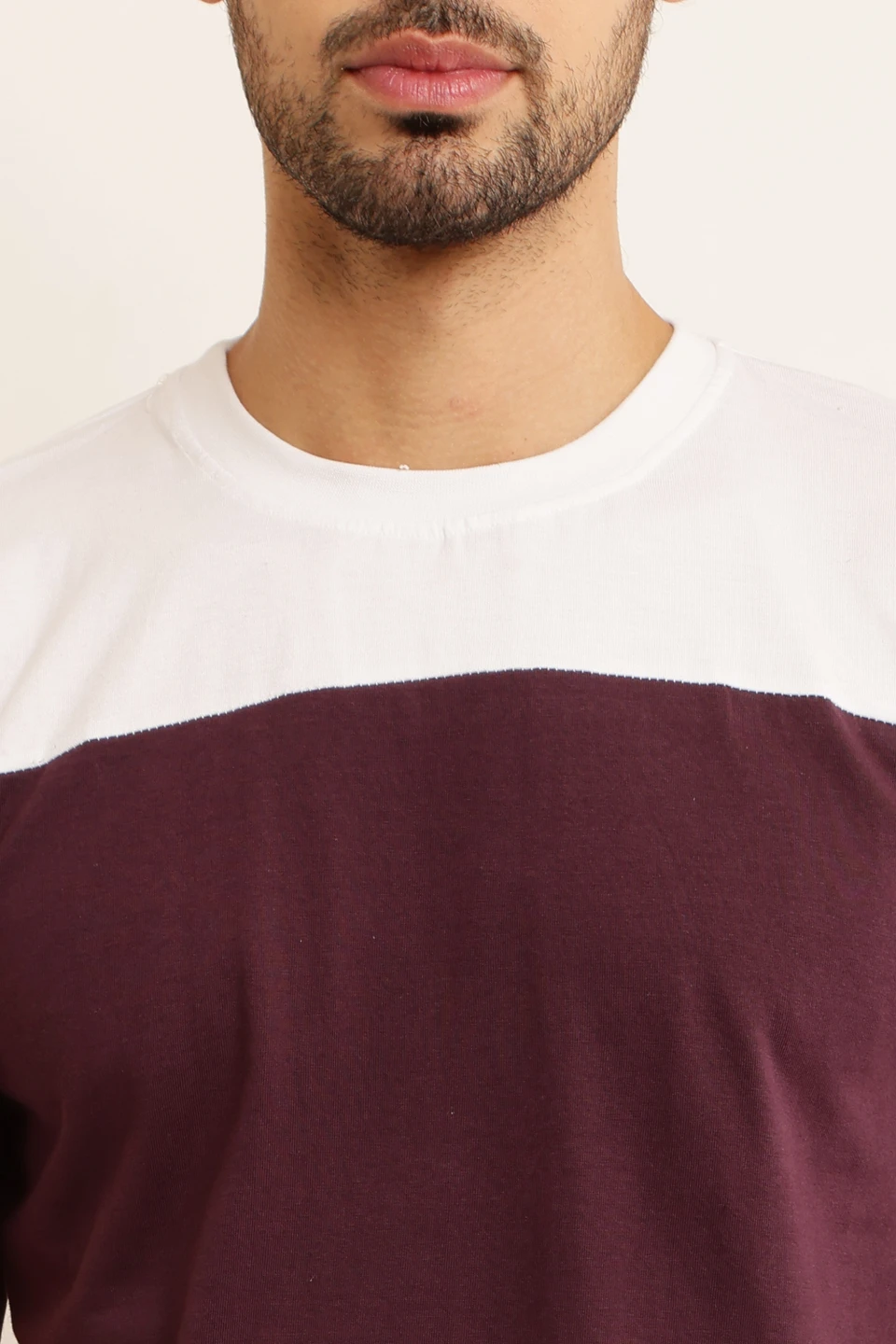 ZOSIC Men Solid Round Neck Cotton Blend Maroon T-Shirt